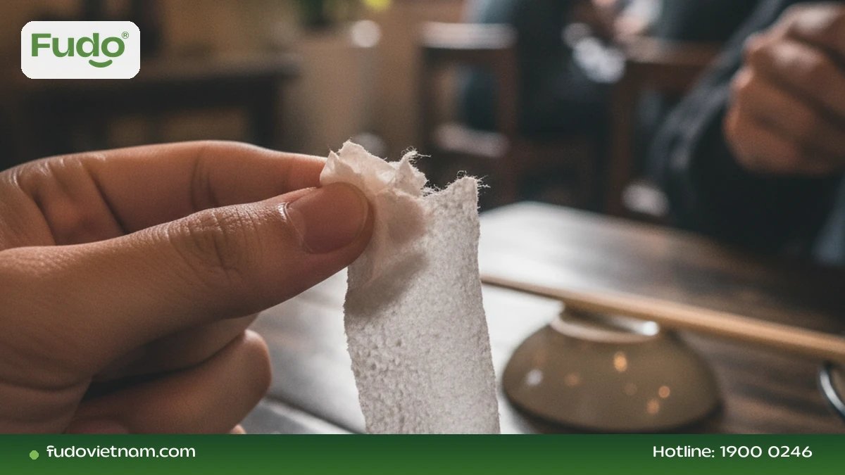 Khăn giấy kém chất lượng bị rách